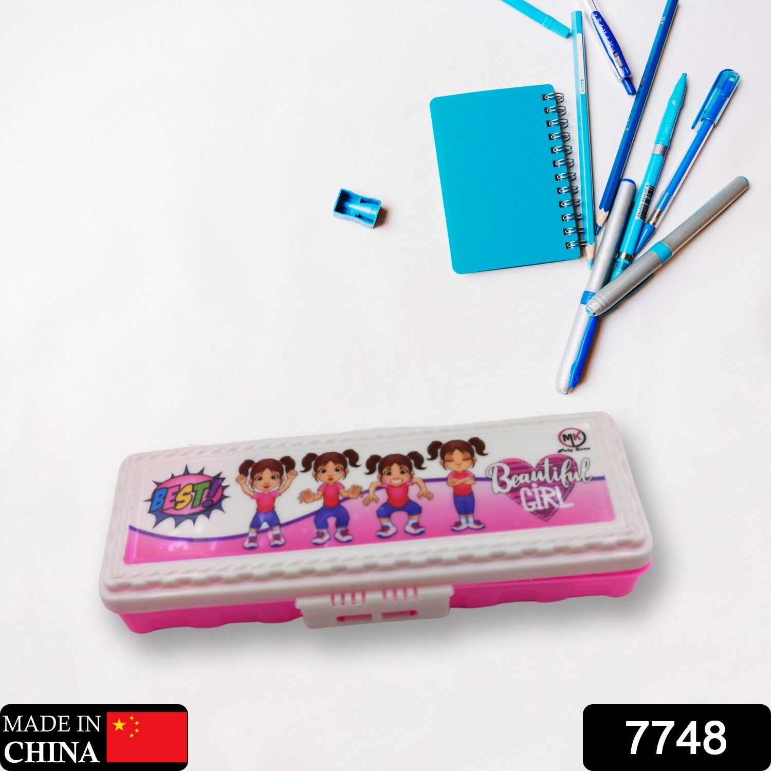 7748 Multipurpose Compass Box, Plastic Double Deck Pencil Case with 2 Compartments, Supplies Utility Box Storage Organizer, Pencil Box for School, Cartoon Printed Pencil Case for Kids, Birthday Gift for Girls & Boys 7748 Multipurpose Compass Box, Plastic Double Deck Pencil Case with 2 Compartments, Supplies Utility Box Storage Organizer, Pencil Box for School, Cartoon Printed Pencil Case for Kids, Birthday Gift for Girls & Boys